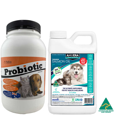 ANUERA Complete Health Pack for Pets 2.5kg Probiotic + 2.5 Litre Salmon Oil