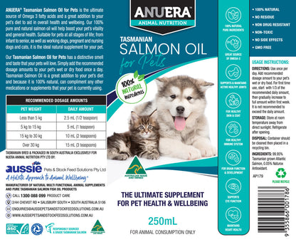 ANUERA Tasmanian Salmon Oil for Pets 250ml