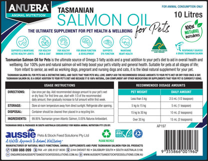 ANUERA Tasmanian Salmon Oil for Pets 10 Litres