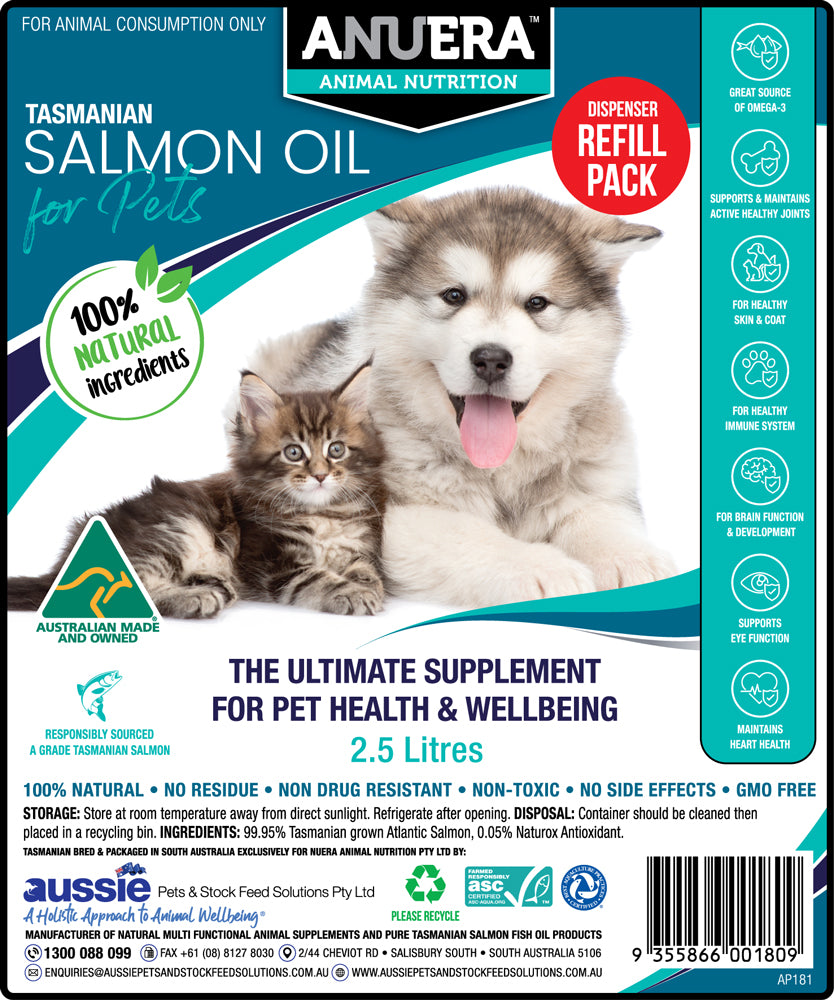 ANUERA Tasmanian Salmon Oil for Pets 2.5 Litres