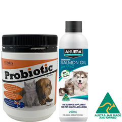 ANUERA Complete Health Pack for Pets 500g Probiotic + 250ml Salmon Oil